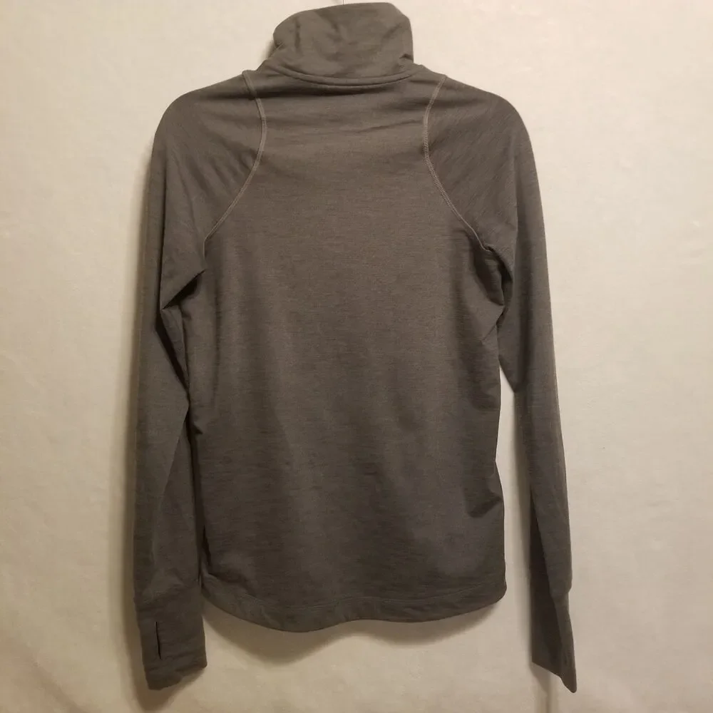 Nike M Jacket Dri-FIT Full Zip Gray Athletic Thumb Hole Compression Lightweight